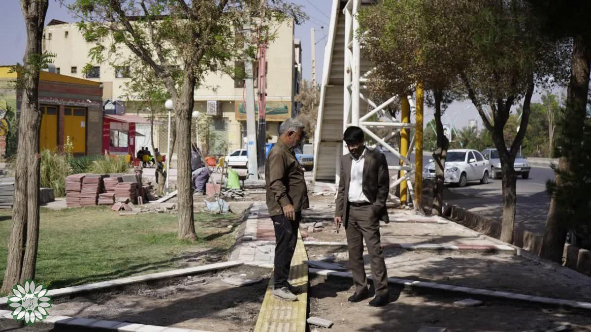 بازدید شهردار رفسنجان از عملیات عمرانی حاشیه بوستان معلم