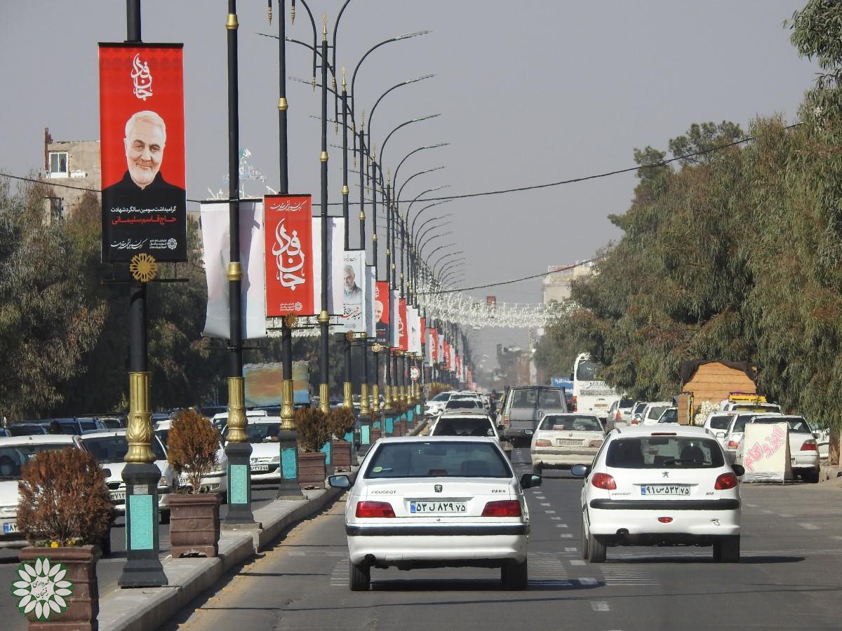 فضاسازی محیطی شهر رفسنجان به مناسبت سالروز شهادت سردار دلها