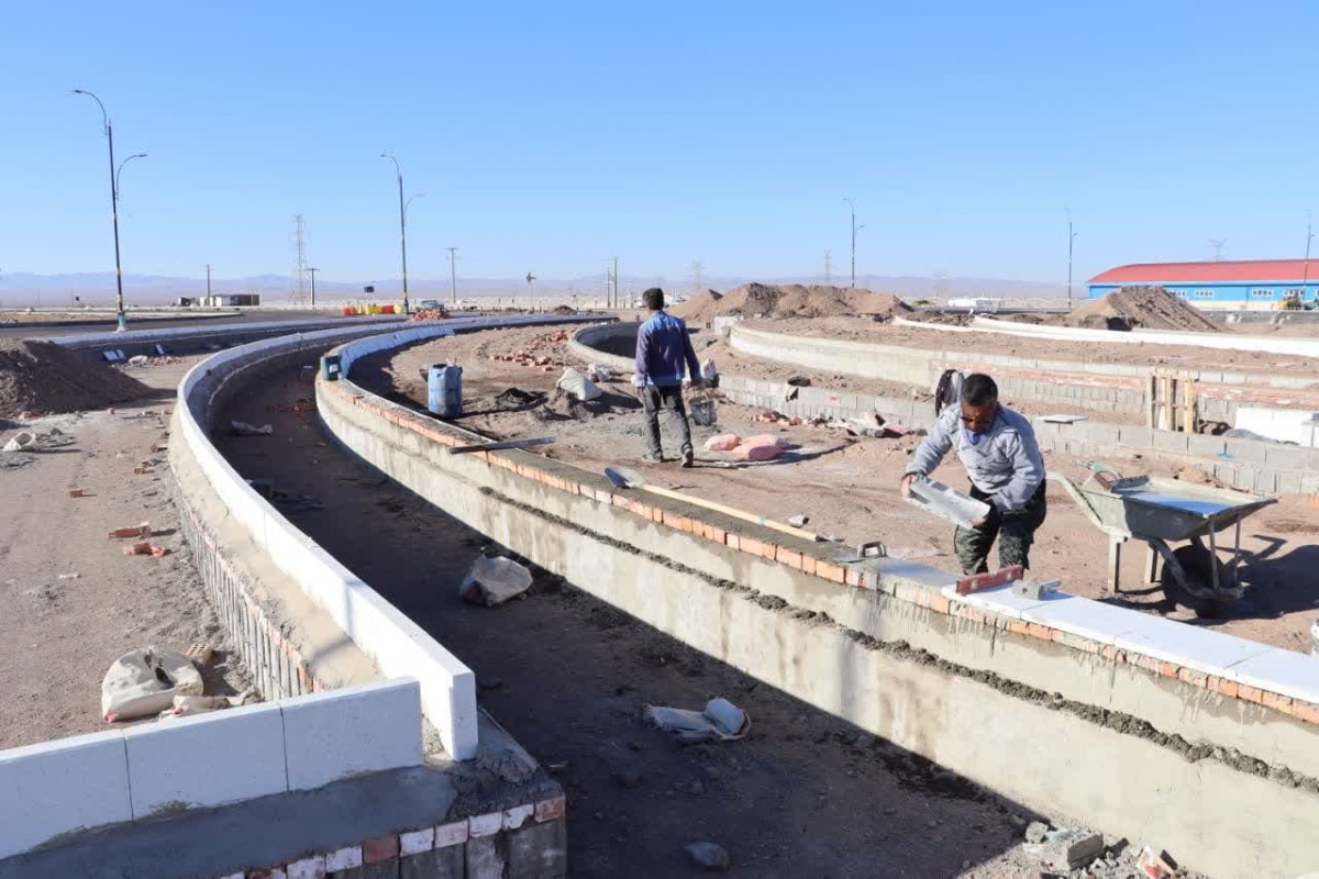 آخرین وضعیت عملیات عمرانی احداث میدان صنعت مس رفسنجان