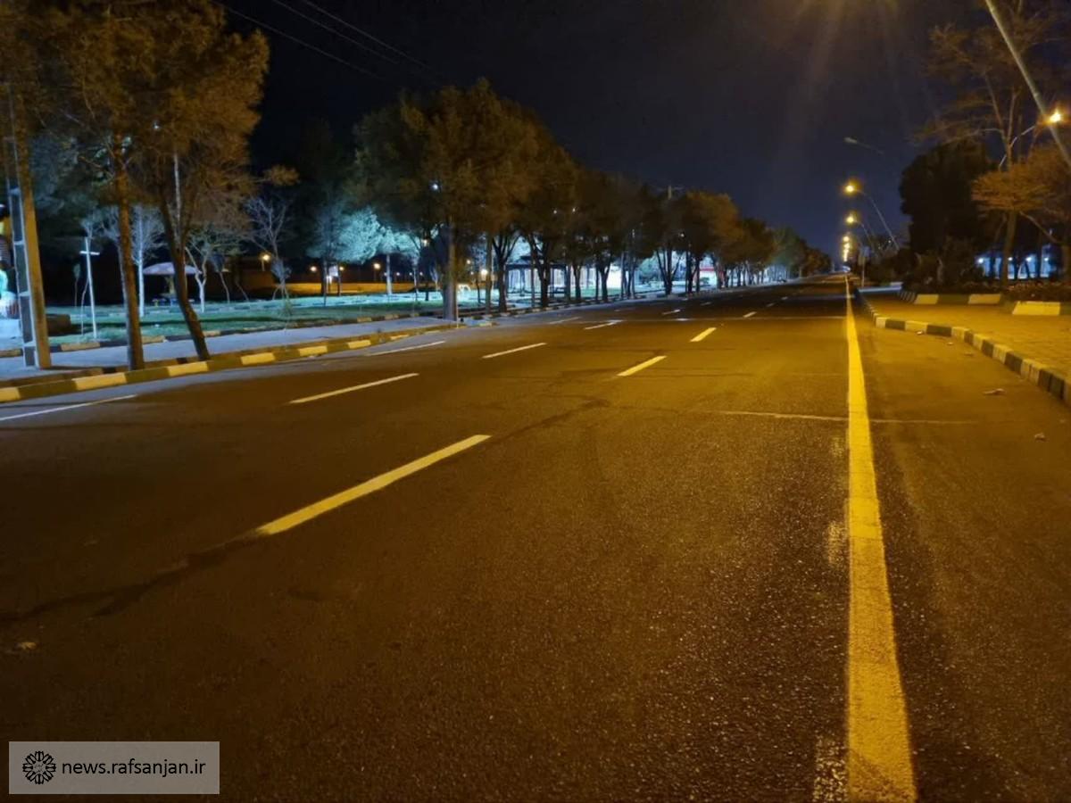 اجرای عملیات ۳۰۰ هزار متر خط‌کشی معابر رفسنجان