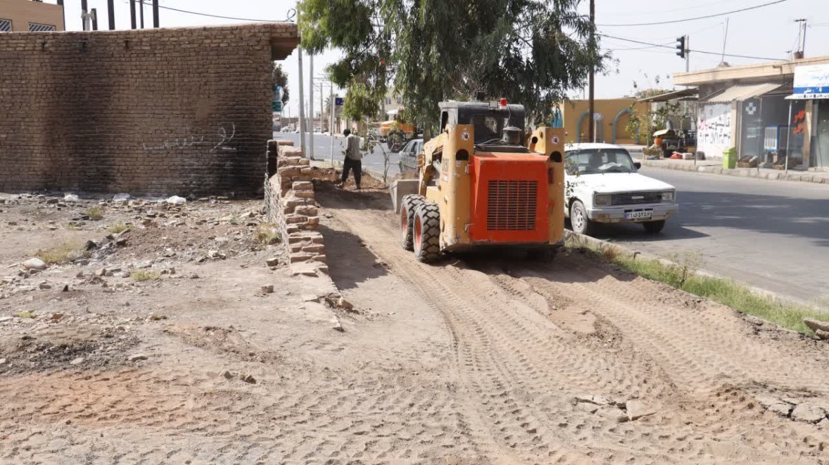 آغاز بهسازی پیاده‌رو خیابان رضوان رستم‌آباد